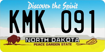 ND license plate KMK091