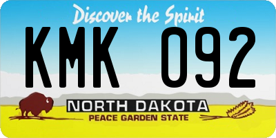 ND license plate KMK092