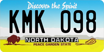 ND license plate KMK098