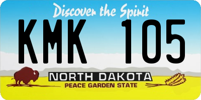 ND license plate KMK105