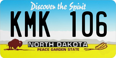 ND license plate KMK106