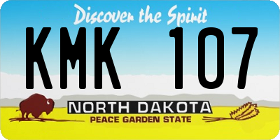 ND license plate KMK107