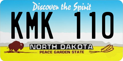 ND license plate KMK110