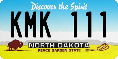 ND license plate KMK111
