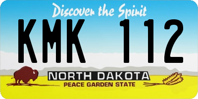 ND license plate KMK112