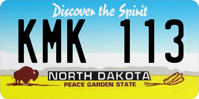 ND license plate KMK113
