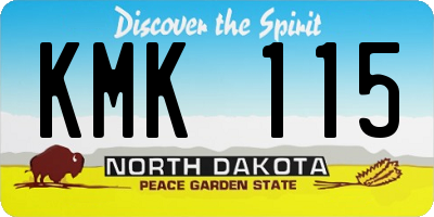 ND license plate KMK115