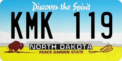 ND license plate KMK119