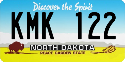 ND license plate KMK122