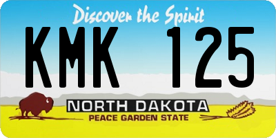 ND license plate KMK125