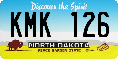 ND license plate KMK126