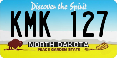 ND license plate KMK127