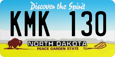 ND license plate KMK130