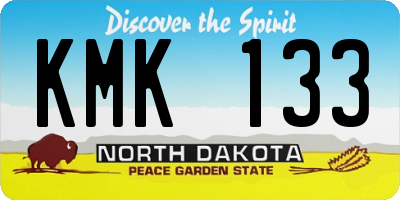 ND license plate KMK133