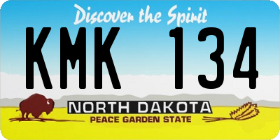 ND license plate KMK134