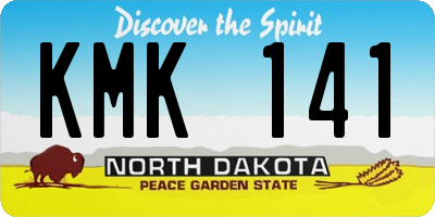 ND license plate KMK141