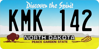 ND license plate KMK142