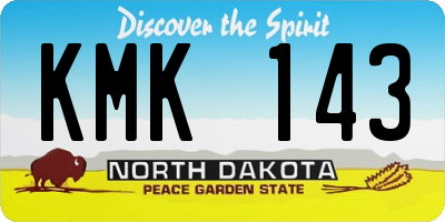 ND license plate KMK143