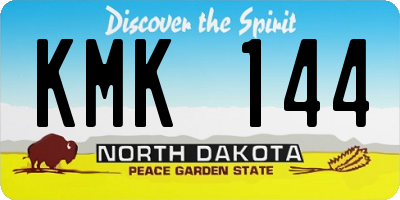 ND license plate KMK144