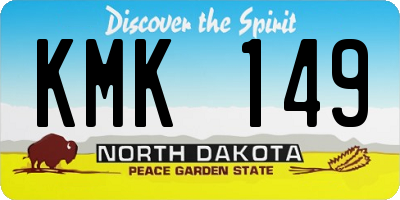 ND license plate KMK149