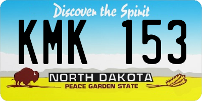 ND license plate KMK153