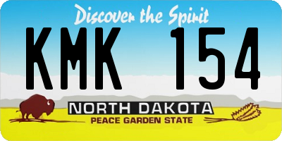 ND license plate KMK154