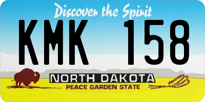 ND license plate KMK158