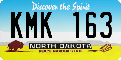 ND license plate KMK163