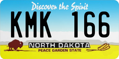 ND license plate KMK166