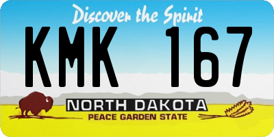 ND license plate KMK167