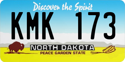 ND license plate KMK173