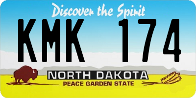ND license plate KMK174