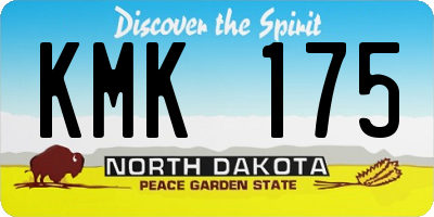 ND license plate KMK175