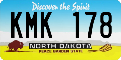 ND license plate KMK178