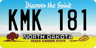 ND license plate KMK181