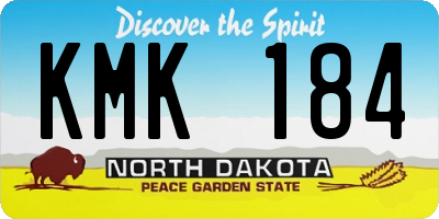 ND license plate KMK184