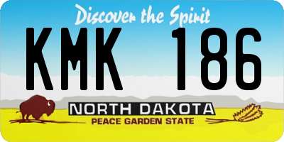 ND license plate KMK186