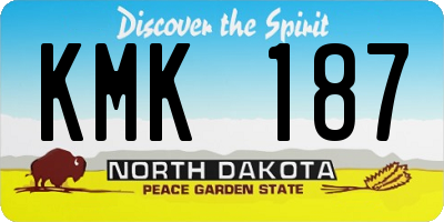 ND license plate KMK187