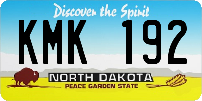 ND license plate KMK192