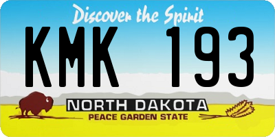ND license plate KMK193