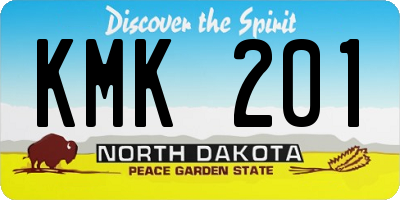 ND license plate KMK201