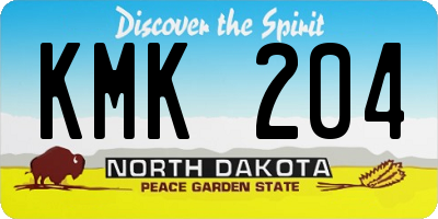 ND license plate KMK204