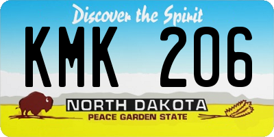 ND license plate KMK206