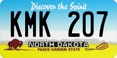 ND license plate KMK207