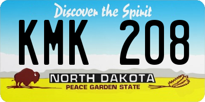 ND license plate KMK208