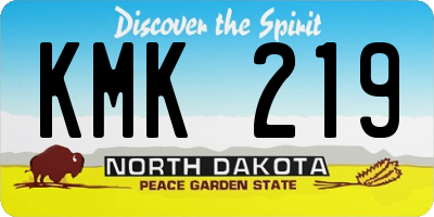 ND license plate KMK219