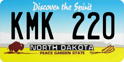 ND license plate KMK220