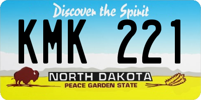 ND license plate KMK221