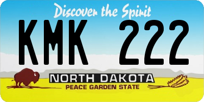 ND license plate KMK222