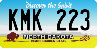 ND license plate KMK223